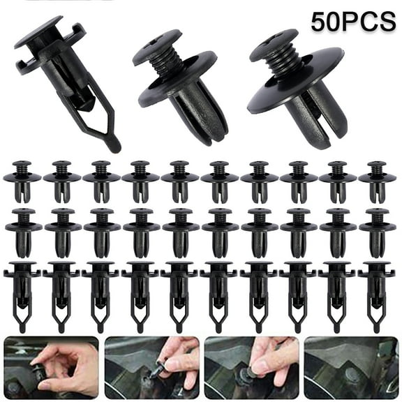 Willstar 50Pcs Universal Car Fastener Rivets Clips Plastic Push Pin Bumper Retainer Clip Rivet Trim Panel Tool Accessories Set