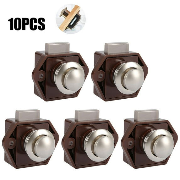 Willstar 5Pcs Push Button Cabinet Latch home RV Cabinet Latch Knob for Cupboard Push Lock