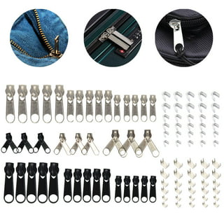 12 Pcs Zipper Pull Replacement Zipper Slider,Zipper Repair Kit 3 Sizes, Fix  Zipper Repair Kit for Repairing Coats,Jackets, Metal Plastic and Nylon