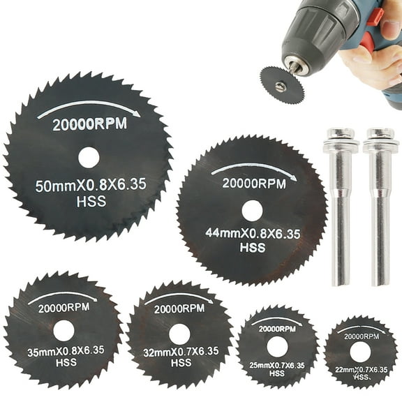 Willstar 8pcs Circular Saw Blades - Rotary Tool Cutting Disc Kit Accessories, Metal Drill Cutting Discs for Wood Plastic Metal Cutting