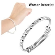 Willstar Adjustable Bangle Plating 925 Silver Bracelet Ladies Jewellery Gift
