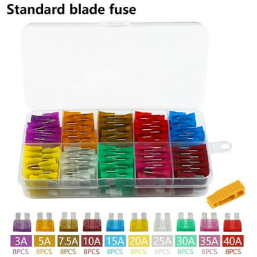 Willstar Blade Electrical Fuse, 3A-40A, 12V-24V, 10.9x8.73x3.81mm, 80 Piece Pack