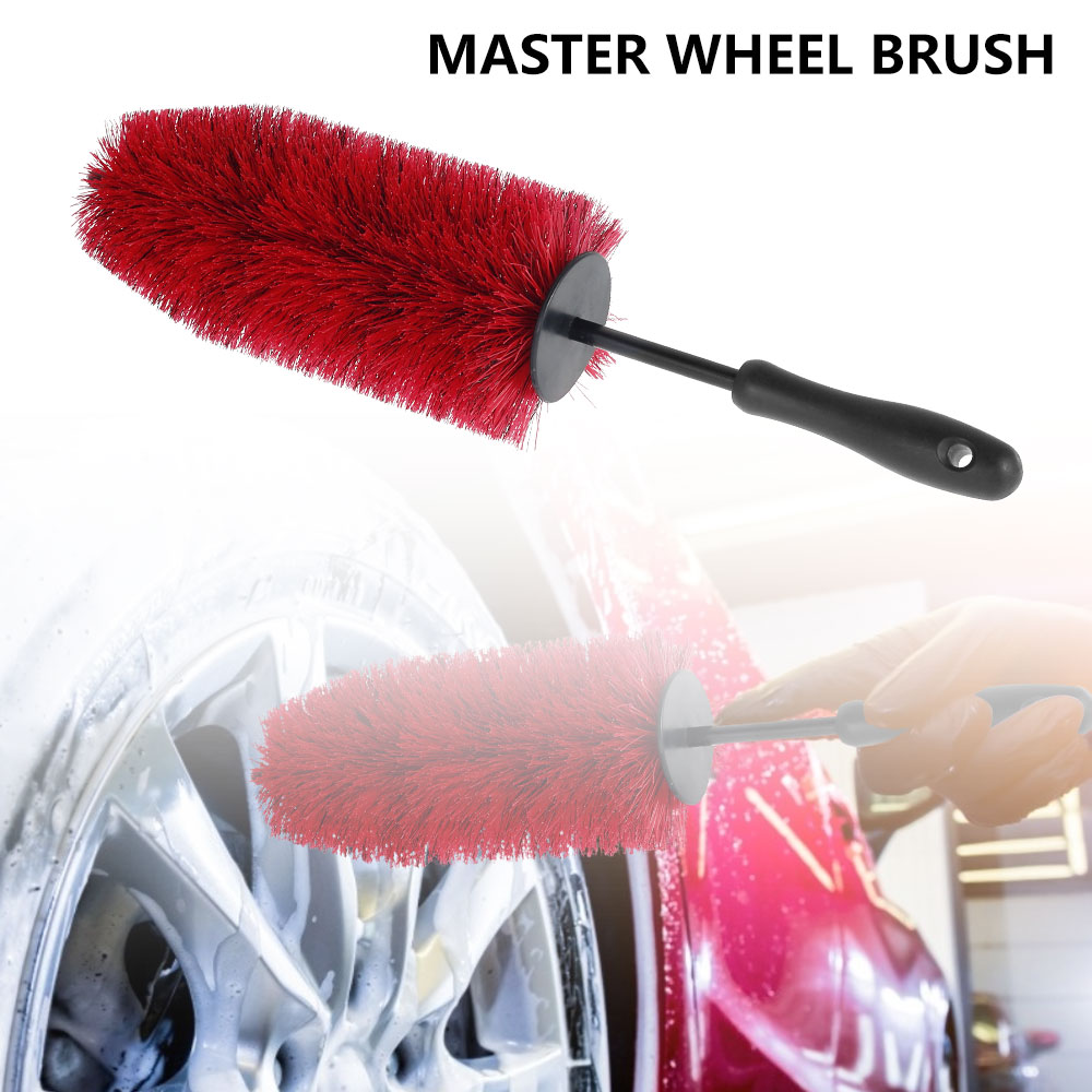 Willstar Car Wheel Rim Tire Cleaning Brush Soft Bristle Cleaner Non Scratch  Auto Detailing Washing Soft Bristle Cleaner Care Tool 