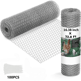 Chicken Wire Fencing Mesh,16in x 32.8ft Chicken Wire Net for Craft, Chicken  Wire Fence Mesh with Plier, Protective Gloves for Crafts Garden Poultry