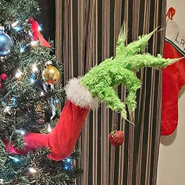 Willstar Christmas Decorations Furry Green Grinch Arm Ornament