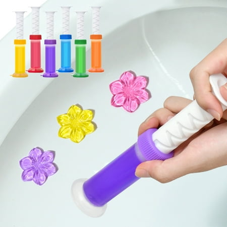 Willstar Flower Stamp Toilet Gels,1PCS/6PCS Toilet Cleaning Gel,Toilet Gel Stamp Stops Limescales and Stains with Air Freshening Scent, Deodorizing Clean