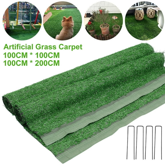 Willstar Garden Artificial Lawn Grass Mat Realistic Fake Turf Carpet Green Balcony Indoor Natural Realistic Garden Synthetic Turf Landscaping Garden
