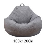Willstar Large Bean Bag Sofa Cover Lounger Chair Sofa Ottoman Seat Living Room Furniture Cover(Only Cover)-Gray3.28*3.93 ft