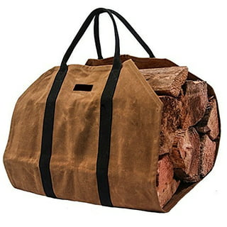 HinterHill 2-in-1 Firewood Carrier Bag Heavy-Duty Waxed Canvas. Adjustable Log  Carrier with Zip up or Down Sides for Longer Logs and to Keep Dirt and  Debris Inside the Bag. 