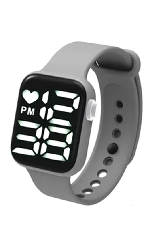 Men Women Sport Watch Digital LED Waterproof Electronic Quartz Wristwatches(Gray) US