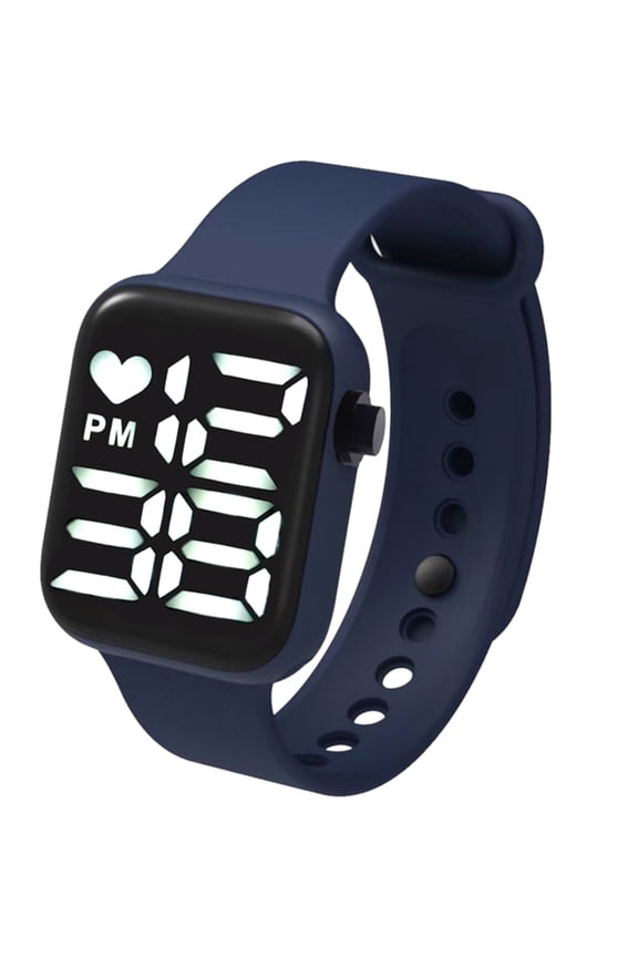 Men Women Sport Watch Digital LED Waterproof Electronic Quartz Wristwatches(Navy Blue) US