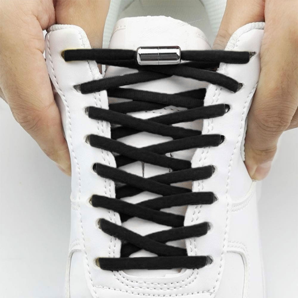 GUSTVE No Tie Laces Elastic Lock Quick Laces Lazy Laces Adult Kids Sneakers  Shoe Laces White