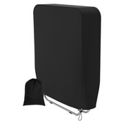 Willstar Outdoor Folding Reclining Chair Cover Folding Garden Chair Cover Waterproof Windproof Heavy Duty Rip Proof 190T Oxford Fabric Folding Reclining Chair Cover with Storage Bag Black 93X82CM