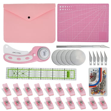 Willstar Rotary Cutter Tool Kit, Rotary Fabric Cutter Set, Fabric Cutter with Cutting Mat, Patchwork Ruler, Carving Knife, Rotary Cutter Kit for Quilting and Sewing