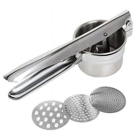 Willstar Stainless Steel Potato Ricer, Ergonomic Masher with 3 Discs, Multi-Function Kitchen Tool