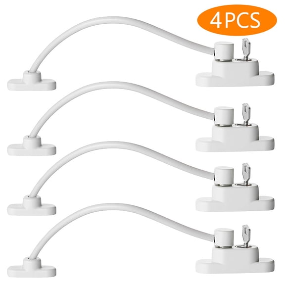 Willstar Window Door Restrictor Security Lock for Child Safety, White, 4 Piece