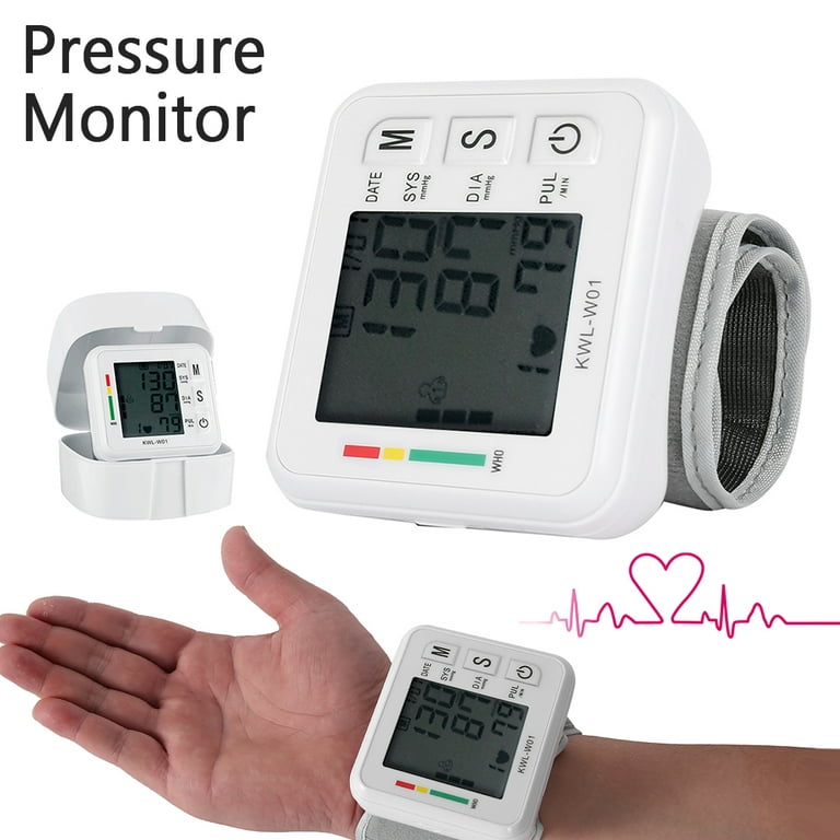 Blood Pressure Monitor Large LCD Display & Adjustable Wrist Cuff