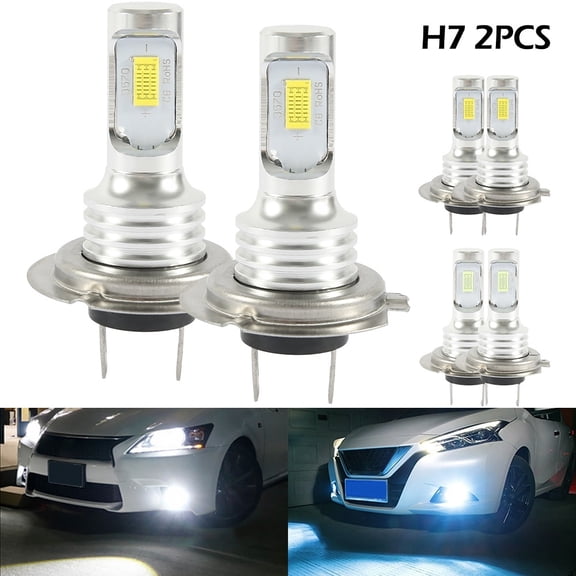 Willster 2pcs H7 Led Headlight Bulb, Led Fog Light Bulb White 6000k Ultra-high Brightness, Used For Fog Lights 6000k