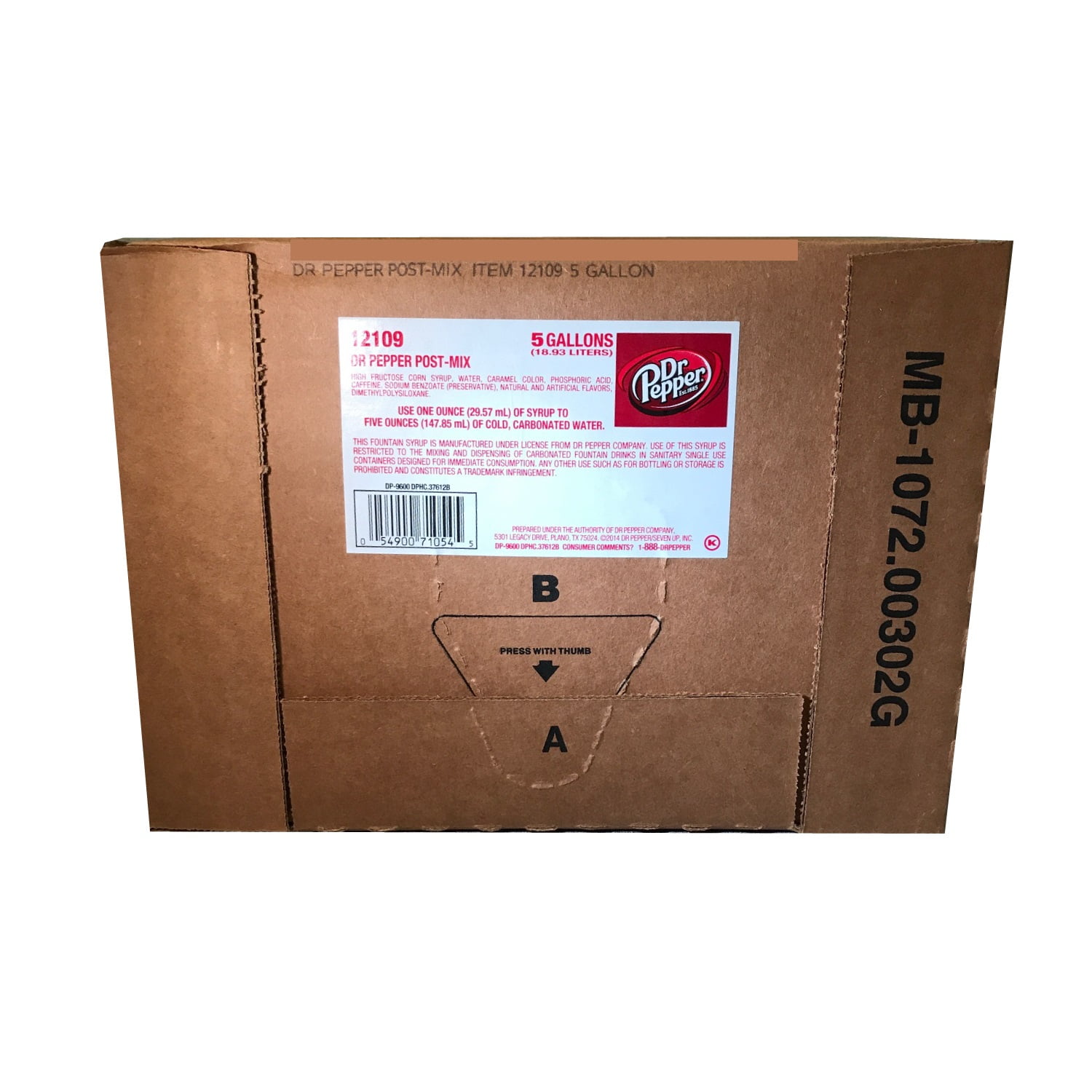 Willtec Dr. Pepper Soda Fountain Syrup, 5 Gallon