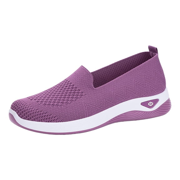 Willtoo 2026 Arch Support Slip-Ons for Women - Orthopedic Tennis, Hiking & Nurse Shoes, Wide Width Non-Slip Work Sneakers, Perfect Holiday Gift Purple 9 Wide