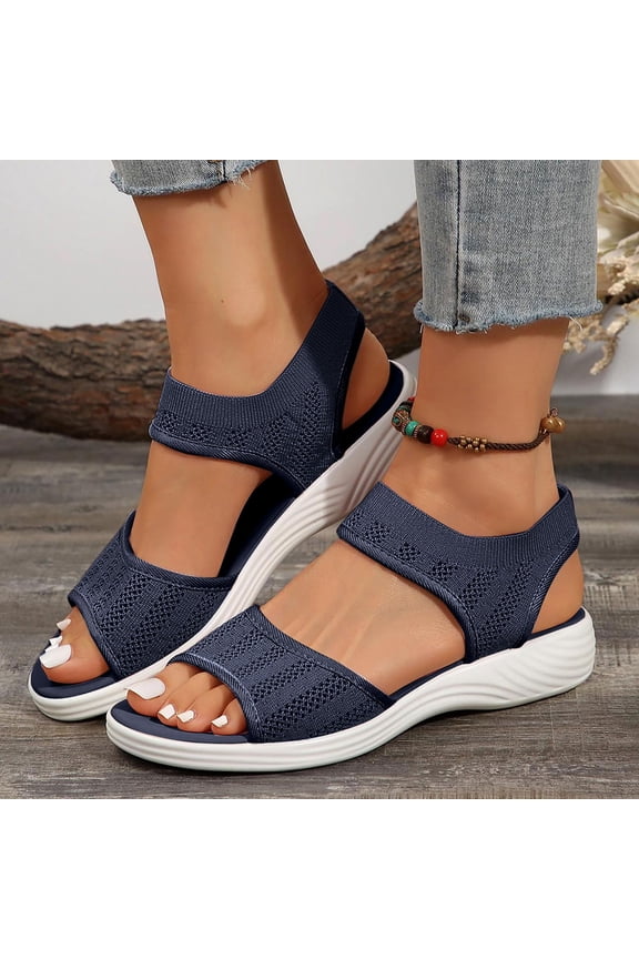 2026 Orthopedic Sandals for Women Non Slip Slip on Arch Support Flat Wedge Sandals Lightweight Walking Shoes 2026 Vacation Beach 2026 Orthopedic Shoes