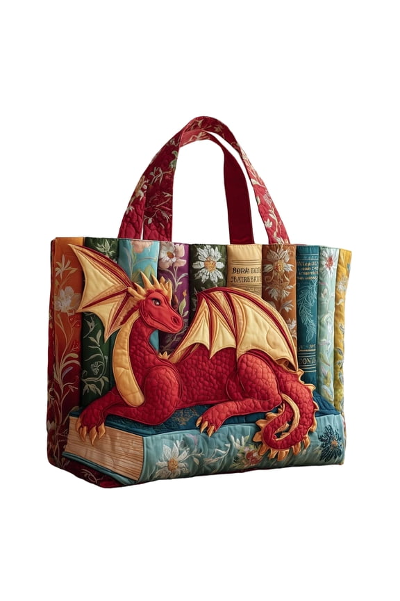 3D Women's Dragon Pattern Printed Handbag Single Shoulder Bag 300g Canvas
