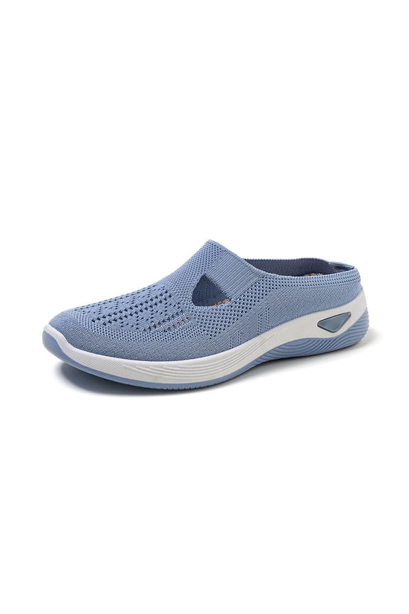 Arch Support Orthopedic Shoes for Women - Slip On Tennis, Hiking & Nurse Sneakers, Wide Width Breathable Work Shoes, Mothers Day Gift Idea Light Blue 9 Wide