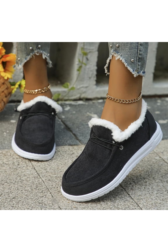 Boots For Women Winter Cute Snow Boots Slip on Warm Comfortable Fur Lined Ankle Booties Walking Loafers Shoes 2025 Black