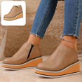 thumbnail image 1 of Willtoo Boots for Women Side‑Zipper Wedge Ankle Boots Thick Platform Elevated Booties Warm Winter Casual Outdoor Daily Shoes, 1 of 6