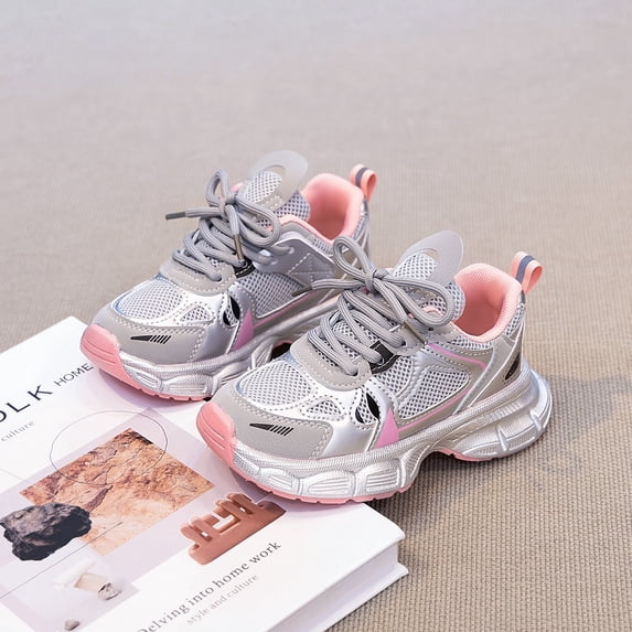 Willtoo Boys Girls Chunky Sneakers Platform Fashion Sneakers Non-Slip Breathable Kids Dad Shoes Comfortable Lace-up Wide Width Tennis Shoes