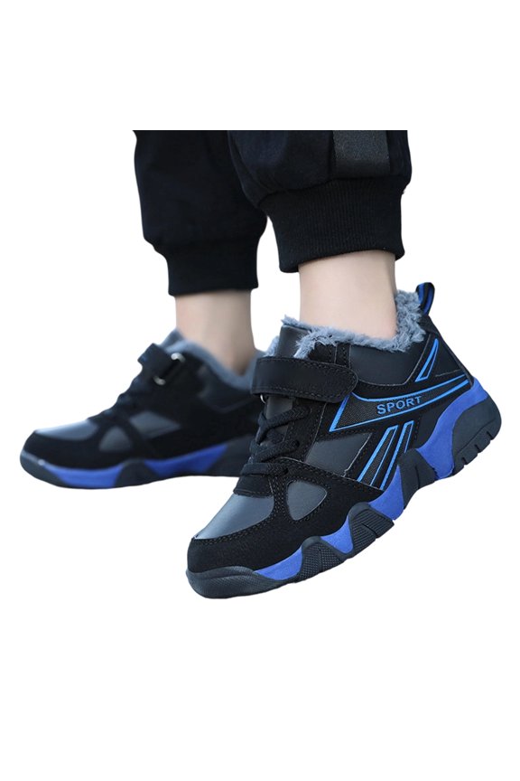 Boys Winter Sneakers Faux Fur Ankle Booties Unisex Kids Warm High Top Traines Sport Shoes (Big Kid/Little Kid)