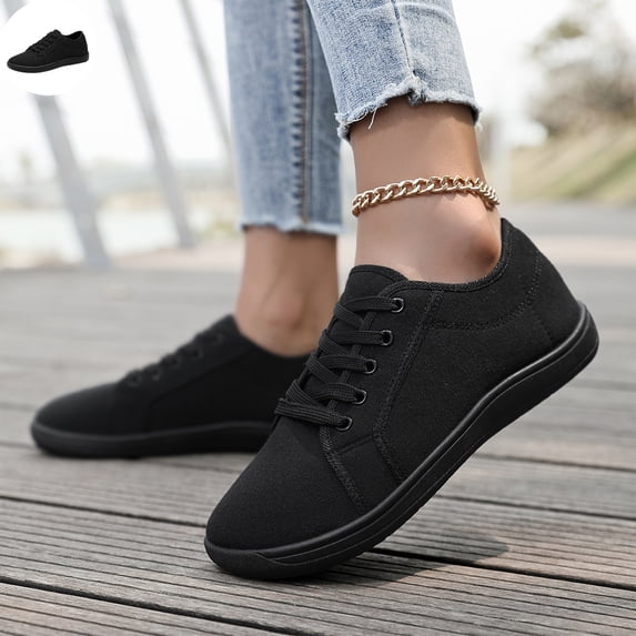 Willtoo Classic Low-Top Canvas Sneakers for Women Lightweight Lace-Up Casual Walking Shoes with Non-Slip Rubber Sole, Breathable Flat Skate Shoes