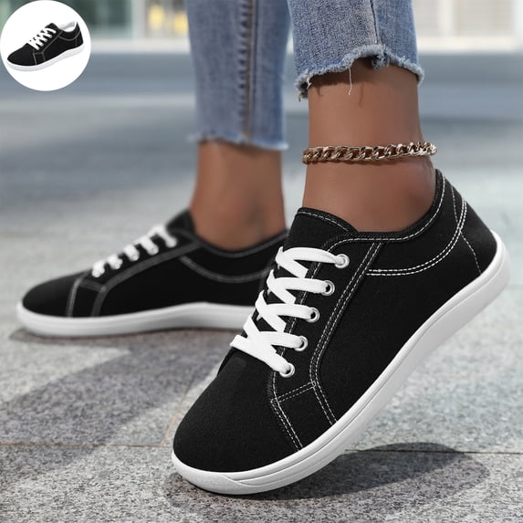 Willtoo Classic Low-Top Canvas Sneakers for Women Lightweight Lace-Up Casual Walking Shoes with Non-Slip Rubber Sole, Breathable Flat Skate Shoes
