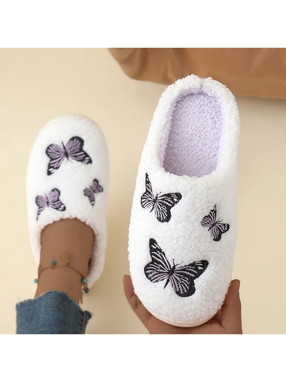 Comfy Slippers for Women Indoor Fluffy Women's on Fuzzy House Slippers Memory Foam Slippers Scuff Outdoor Indoor Warm Plush Bedroom Shoes Light Purple 11 Wide