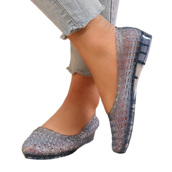 Willtoo Crystal Women's Jelly Sandals Breathable Summer Beach Footwear For Daily Wear Comfortable