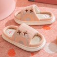 thumbnail image 1 of Willtoo Cute Bear Flax Slippers Sandals Family Set for Girls Clean Girl Aesthetic Safe Comfort Adorable and Cozy Indoor Footwear, 1 of 5
