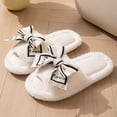 thumbnail image 1 of Willtoo Cute Bow Slippers for Women with Memory Foam Open Toe Fuzzy House Slippers Indoor Outdoor Anti-Skid Soft Walking Shoes, 1 of 3