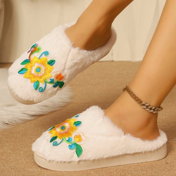 Willtoo Cute Slippers for Women Indoor Soft Plush Lining Non-Slip Home Shoes Fluffy Warm Cozy Winter Style Shoes