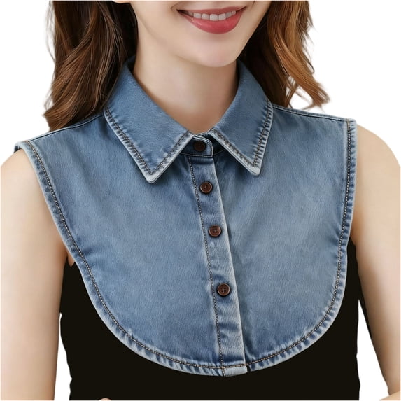 Willtoo Denim False Collar – the Layering Essential for Women, Denim False Collar for Women, False Collars for Ladies Denims