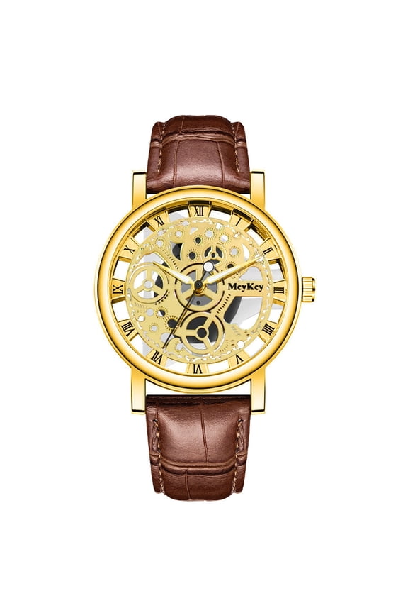 Fashion Men's Leather Alloy Watches Quartz Wrist Watch Business Watches