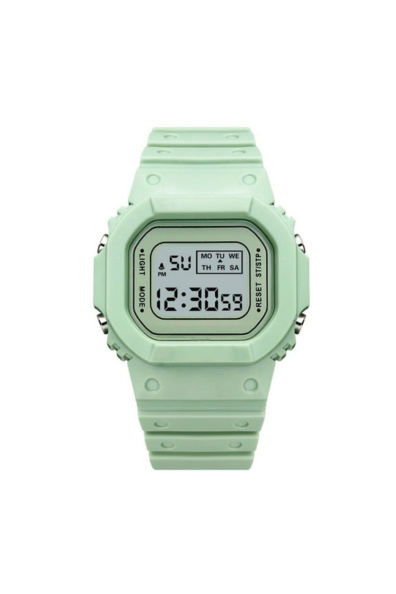 Fashion Women LCD Digital Stopwatch Date Rubber Sport Wrist Watch