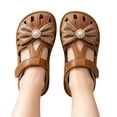 thumbnail image 1 of Willtoo Girls Closed-Toe Sandals Summer Bow Dress Shoes for Toddler/Little Kid, 1 of 5