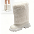 thumbnail image 1 of Willtoo Girls Mid Calf Boots Winter Round Toe Slip On Fuzzy Snow Boots Fashion Casual Cold Weather Walking Shoes for Daily Wear, 1 of 6