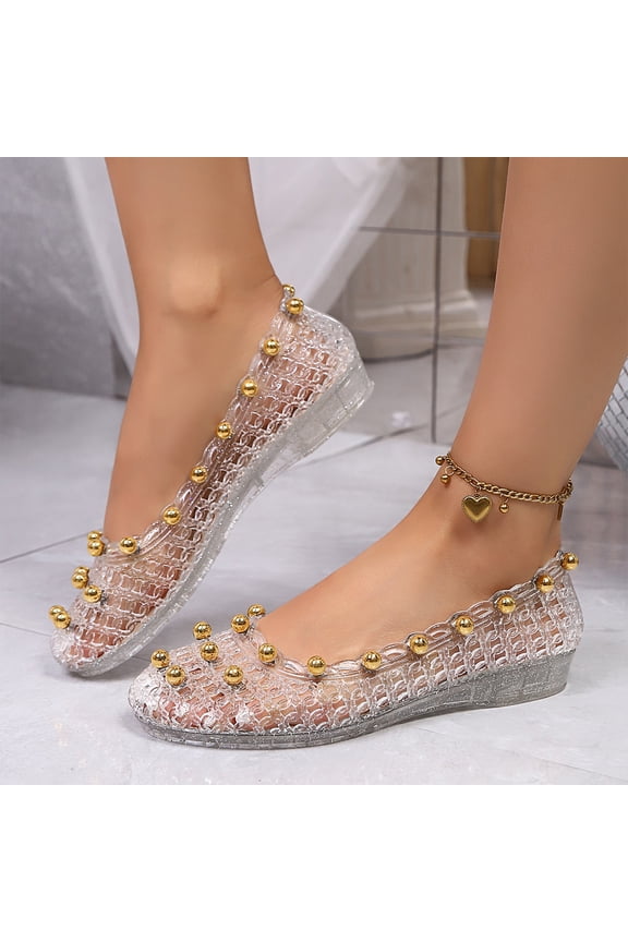 Jelly Sandals Flat for Women Colorful Jelly Flats Platform Water Slides Slip on House Flat