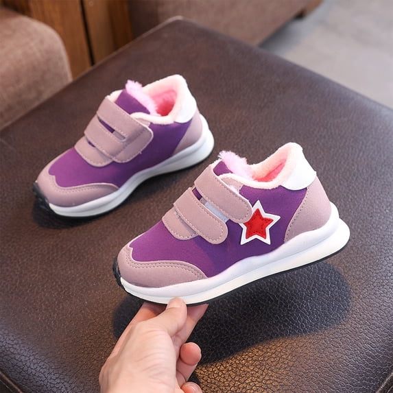 Willtoo KIDS Toddler Wide Toe Box Winter Thick Lined Shoes Boys Girls Sneakers Tennis Running Shoes Lightweight Non-Slip Comfortable Infant First Walking Shoe Outdoor Activities School