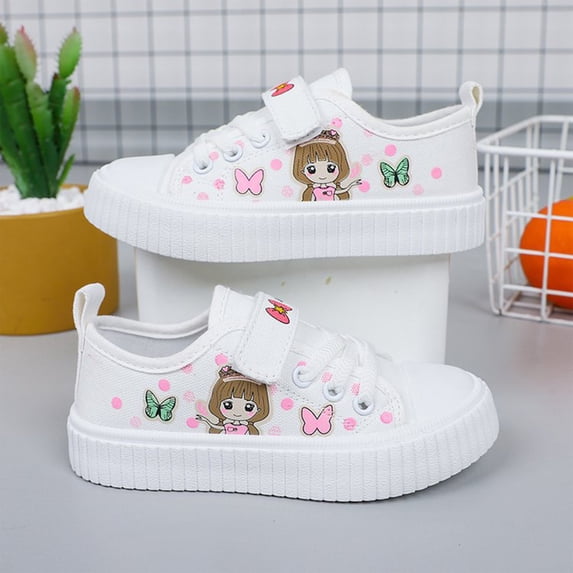 Willtoo Kids Girl Cartoon Lovely Canvas Shoes for School Walking Running Sport Travel