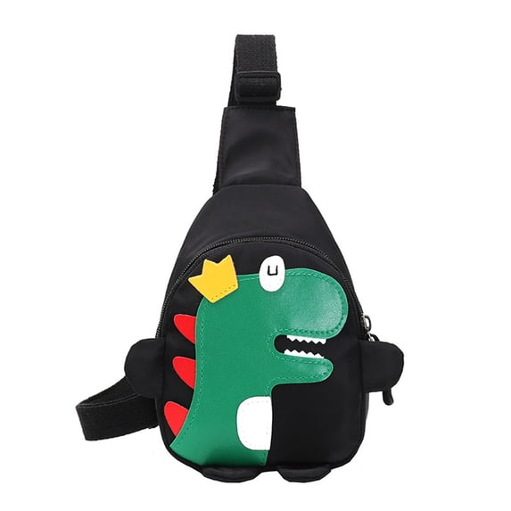Willtoo Kids Sling Bags Crossbody Bag, Small Nylon Sling Bag for Travel, Cartoon Dinosaur Sling Bag