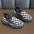 thumbnail image 1 of Willtoo Kids Slip On Knit Sneakers Breathable Mesh Checkered Pattern Walking Shoes Lightweight Non-Slip Casual Running Sport Shoes, 1 of 6
