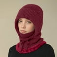 thumbnail image 1 of Willtoo Knit Women Winter Hats for Women Winter Face Mask Ski Mask for Men and Women Warm Face Cover Neck Warmer Red, 1 of 3