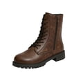 thumbnail image 1 of Willtoo Ladies Comfortable Lace Up Ankle Boots Round Toe Low Heel Casual Booties for Daily, 1 of 4